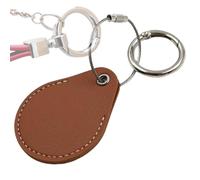 Soporte de Collar de rastreador, Soporte de Anillo de Llavero, Soporte de PU en Forma de Gota, Cubierta de Protección para Rastreador con Anillo de Bloqueo de Metal, Accesorios de Investigación