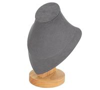 Soporte de Collar de Soporte Exhibición Joyas Organizador Resistente Flannel PU Leather 14.5 X 8.8 X 20.5 Cm, Ayuda a Organizar Joyas, Diseño Ahorro Espacio, para el Comercio Minorista, Versátil