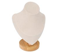 Soporte de Collar de Soporte Exhibición Joyas Organizador Resistente Flannel PU Leather 14.5 X 8.8 X 20.5 Cm, Ayuda a Organizar Joyas, Diseño Ahorro Espacio, para el Comercio Minorista, Versátil