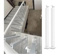 Soporte de columna de barandilla de escalera ajustable de 270° con base plana y kit de tornillos, paquete de 2 unidades de 80 cm de altura para seguridad y estabilidad en interiores