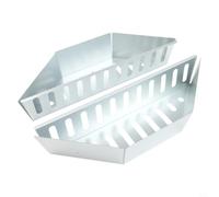 Soporte de combustible de carbón para parrilla de barbacoa, paquete de 2 cestas de carbón de acero inoxidable, accesorio de parrilla de madera, caja de virutas de 36 cm de largo