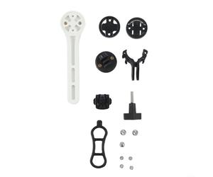 Soporte de computadora para bicicleta de carretera con manillar integrado compatible con Garmin para Bryton y cuenta con 3 bases adaptadoras y soporte de luz ajustable de 180 grados (blanco)