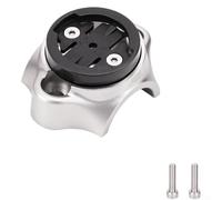 Soporte de computadora plegable para vástago de bicicleta, soporte de tubo de cabeza de aluminio CNC para tornillo Neo Dual, se adapta a GARMIN para Bryton para dispositivos WAHOO (plata)