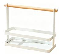 Soporte de condimento de acero al carbono con factor minimalista y arquitectura abierta para organización aerodinámica de encimera de cocina (blanco)