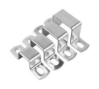 Soporte de conexión en forma de U Clips de sillín de tubo cuadrado plateado de acero inoxidable 304, 10x10 a 60x60 mm for orificio de 7-8 mm(20x20)