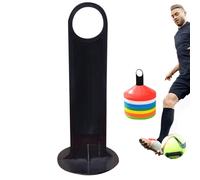 Soporte de cono de disco de entrenamiento de fútbol, soporte de cono de fútbol,Soporte de cono de disco de fútbol portátil - Soporte de cono de fútbol negro, equipo de entrenamiento de fútbol