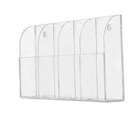 Soporte de Control Remoto TV Soporte Pared Acrílico Transparente Organizador de Medios Caja Almacenamiento 4 Rejillas Para Escritorio Mesa Junto a la Cama