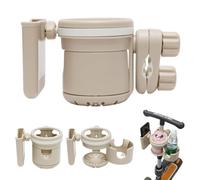 Soporte de copa del cochecito de 1 por ciento con soporte de teléfono, 3 en 1 360 ° Copa rotativa con abrazadera de cabeza doble sin deslizamiento e inferior hueco, accesorios de cochecito extraí