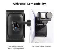Soporte de Correa para Mochila SmallRig para DJI Osmo Action 6 / Nano con Adaptador de Liberación Rápida 360 ° Cabezal esférico y soporte de 2 puntas -6306