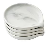 Soporte de cuchara de cerámica para encimera de cocina, apto para lavavajillas, decoración de mármol, soporte de cuchara para cocina, 3.5 pulgadas, 4 unidades