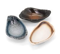 Soporte de cuchara de cerámica para estufa, 3 bandejas de salsa de esmalte estable en forma de concha, plato de frutas, utensilios de porcelana, soporte para cuchara para cocina, encimera, mesa de