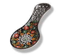 Soporte de Cuchara Hecho a Mano de Cerámica - 10 Pulgadas para Encimera de Cocina y Estufa - Apto para Lavavajillas - Ideal para Regalos