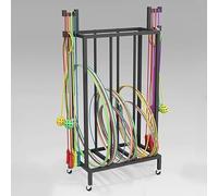 Soporte de cuerda de ejercicio y hula hoops, estante portátil de almacenamiento de anillos deportivos para equipos de polietileno, clubes de fitness y escuela primaria