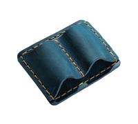 Soporte de cuero para bolígrafos con clip, resistente al desgaste, antipérdida, práctico organizador de bolígrafos de doble agujero, para laboratorio, escuela, universidad, farmacia, viajes