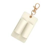 Soporte de cuero para bolígrafos, organizador de doble ranura con clip de llavero desmontable para diarios, libros, accesorios de viaje, clip de cuero de negocios, White