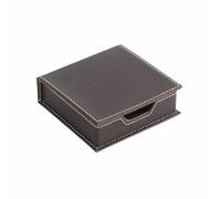 Soporte de cuero para notas adhesivas, dispensador de notas, organizador para escritorio, hogar, oficina, libros, cuaderno (marrón)