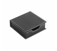 Soporte de cuero para notas adhesivas, dispensador de notas, organizador para escritorio, hogar, oficina, libros, cuaderno (negro)
