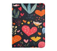 Soporte de cuero para pasaporte, ligero, para mujeres y hombres, lindo libro de pasaporte, artículos esenciales de viaje, amor, rojo, amor, día de San Valentín, Love Red Love Valentine's Day, 1 size,