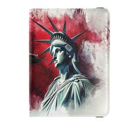 Soporte de cuero para pasaporte y tarjeta de vacunación, organizador de documentos de viaje, protector para pasaporte para mujeres y hombres, impermeable, Bandera del Día de los Presidentes de Estados