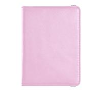 Soporte de cuero para pasaporte y tarjetas de vacunación, organizador de documentos de viaje, protector de pasaporte para hombres y mujeres, impermeable, Color rosa liso., 1 size, Moderno