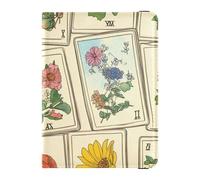 Soporte de cuero para pasaporte y tarjetas de vacunación, organizador de documentos de viaje, protector de pasaporte para hombres y mujeres, impermeable, Patrón floral de tarot, 1 size, Moderno