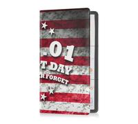 Soporte de cuero para registro de automóvil y seguro para hombres y mujeres, guantera para documentos esenciales, licencia de conducir, tarjetas de felicitación del día de los patriotas, bandera