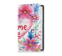 Soporte de cuero para seguro de registro de automóvil y tarjeta de identificación, para hombres y mujeres, accesorios de camión para documentos, tarjetas, licencia, día de San Valentín, flores, amor,