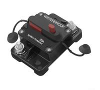 Soporte de disyuntor de 20 A CC con interruptor de reinicio manual para sistemas de energía solar, barcos, caravanas y aplicaciones marinas - 12-48 V, IP67 resistente al agua, UL
