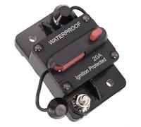 Soporte de disyuntor de reinicio manual de 20 A para 12 V, 24 V, 36 V, 48 V CC, para sistemas de energía solar, barco, RV, aplicaciones de batería marina