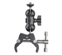 Soporte de doble cabeza esférica para cámara con brazo mágico, soporte de montaje para monitor con súper abrazadera con rosca de 1/4 pulgadas y 3/8 pulgadas para equipo de cámara DSLR, monitor LCD