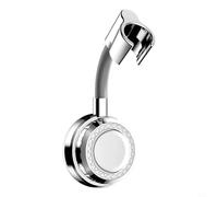 Soporte de ducha con ventosa sin taladro, soporte giratorio de 720 grados para cabezales de ducha de mano en vidrio y metal, agarre fuerte reutilizable, plateado