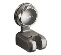 Soporte de ducha de mano con ventosa sin ángulo de taladro, ajustable, rotación de 360 grados, soporte de cabezal de ducha para riel de 18 a 23 mm, montaje en pared de plástico ABS (gris metálico)