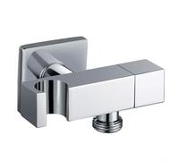 Soporte de ducha de mano de cobre cromado con conexión G1/2 y válvula de encendido/apagado para un mejor control del agua en baños de hogar o hotel