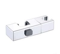 Soporte de ducha para barras de ducha cuadradas de 30 x 18 mm con junta giratoria y funda deslizante para control de altura flexible (cromo)