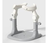 Soporte de ducha para bebés, base antideslizante segura y estable, ajuste de altura en 5 posiciones, apto para bebés de 6 a 36 meses.
