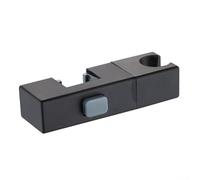 Soporte de ducha para tubos cuadrados de 30 x 18 mm con rotación completa y funda deslizante suave para personalización de altura (negro)
