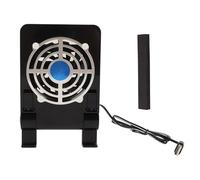 Soporte de enfriamiento para teléfono Soporte para teléfono ajustable con ventilador más fresco para leer, trabajar, estudiar, ver atracones, plástico negro, aleación de aluminio