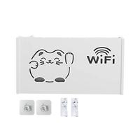 Soporte de enrutador de pared, caja de almacenamiento para router, caja de enrutador Hollow Fortune Cat, caja WiFi de ahorro de espacio, caja de organización de router linda para el hogar, el salón