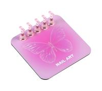 Soporte de entrenamiento de uñas desmontable en forma de corazón con base de aleación de gancho para demostración de manicura, kit de soporte de práctica de uñas acrílicas