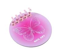 Soporte de entrenamiento de uñas desmontable en forma de corazón con base de aleación de gancho para demostración de manicura, kit de soporte de práctica de uñas acrílicas