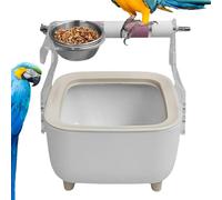 Soporte de entrenamiento para loros, herramienta de entrenamiento para orinal de pájaros, estación de molienda de patas con taza de alimentación para loro, tortolito, soporte de escalada de periquitos
