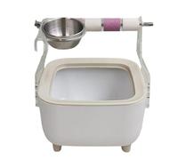 Soporte de entrenamiento para orinal de pájaros con cubo desmontable relajante para loros, cacatúas, tortolitos, lugar de descanso