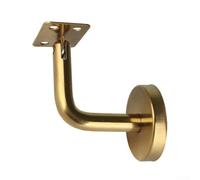 Soporte de escalera de acero inoxidable con acabado dorado para fijación de riel en superficies de hormigón o madera en varios edificios (plano)