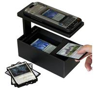 Soporte de Escáner de Tarjetas Abs, Facilita la Escaneo de Tarjetas, Soporte para Teléfono, Compatible con Cartas de Intercambio Sin Funda de Tamaño Estándar 7.2X3.7 Pulgadas Black