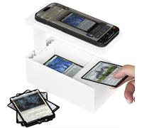 Soporte de Escáner de Tarjetas Abs, Facilita la Escaneo de Tarjetas, Soporte para Teléfono, Compatible con Cartas de Intercambio Sin Funda de Tamaño Estándar 7.2X3.7 Pulgadas White