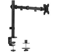 Soporte de escritorio con brazo para un solo monitor VIVO que admite pantallas de hasta 32 pulgadas regulares y 38 pulgadas ultra anchas. Soporte