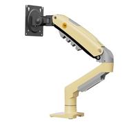 Soporte de Escritorio con Resorte de Gas para Pantallas LCD de 17″-30″, Amarillo, VESA 75 mm y 100 mm, rotación de 360°, para un Peso de 2 a 9 kg