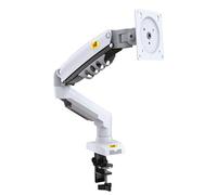 Soporte de Escritorio con Resorte de Gas para Pantallas LCD de 17″-30″, Blanco, VESA 75 mm y 100 mm, rotación de 360°, para un Peso de 2 a 9 kg