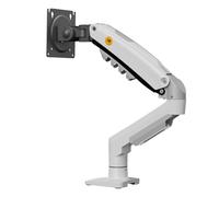 Soporte de Escritorio con Resorte de Gas para Pantallas LCD de 17″-30″, Blanco, VESA 75 mm y 100 mm, rotación de 360°, para un Peso de 2 a 9 kg