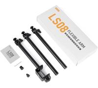 Soporte de escritorio flexible con brazos extensibles de 3 etapas, soporte de cámara web para cámara, luz de panel LED, micrófono, anillo de luz